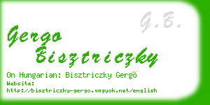 gergo bisztriczky business card
